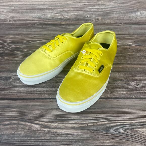Vans Neon Yellow Tie Up Sneakers Shoes MensSZ 10 S101247